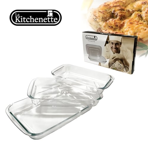 סט 3 תבניות זכוכית מלבן מבית LA KITCHENETTE