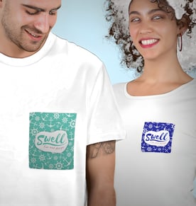 חולצת טי שירט בעיצוב כיס עם הדפסה מלאה