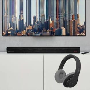 Perfect Home Theater Set: Powerful Soundbar and Bluetooth Headphones