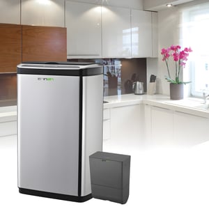 50L Smart Stainless Steel Trash Can with 7L Hanging Bin - Arizona Model