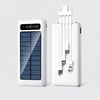 מטען סולרי נייד 10,000 mAh עם כבלים מובנים