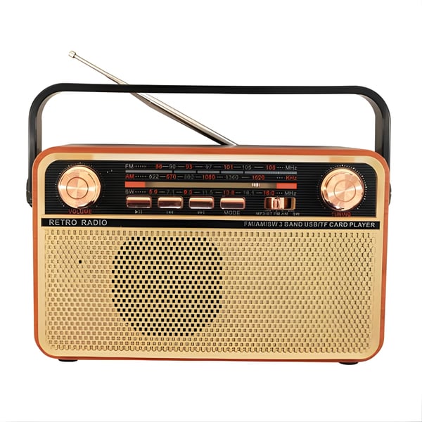 Portable Retro Radio with USB and SD Card Slot
