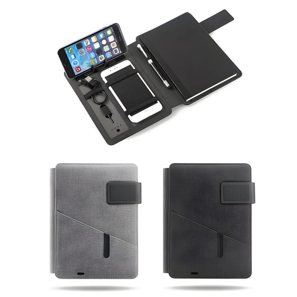 "Start-Up" A5 Notebook with Built-in Power Bank