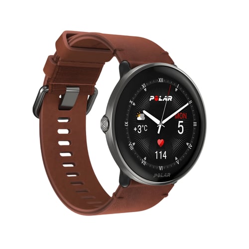 שעון כושר ואיכות חיים Polar Ignite 3 בטיטניום ברונזה עם רצועת עור