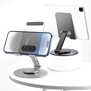 מעמד מתכתי מתכוונן 360 לטלפון וטאבלט
