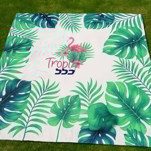 שמיכת פיקניק עם מיתוג צבעוני מלא גודל 140X140