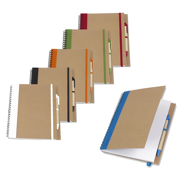 Eco-Friendly Spiral Notebook with Recycled Cardboard Pen