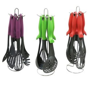 סט כלי מטבח עם ידיות סיליקון ותמיכה בניקל