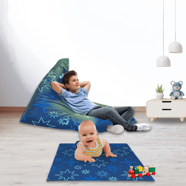 מארז מושלם לחדר הילדים עם מזרן פעילות ופוף מפנק