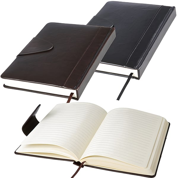 Luxury A5 Faux Leather Business Notebook with Magnetic Closure