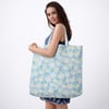 Wide Canvas Beach Side Bag with Colorful Print
