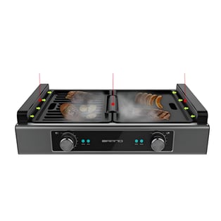 גריל כפול ללא עשן 1800W עם מאווררים CHROMEX