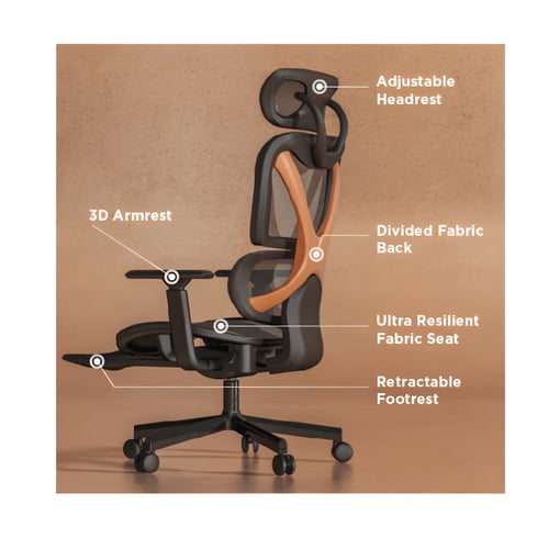 כסא מנהלים אורטופדי עם מנגנון הטיה מבית LUMI