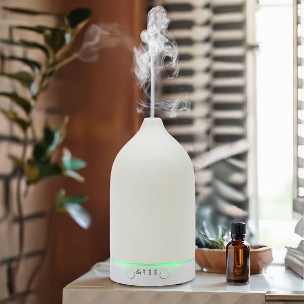 Luxury Ceramic Aroma Diffuser with Light Ring