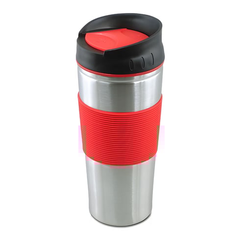 כוס תרמית נירוסטה עם חבק סיליקון – ללא החלקה