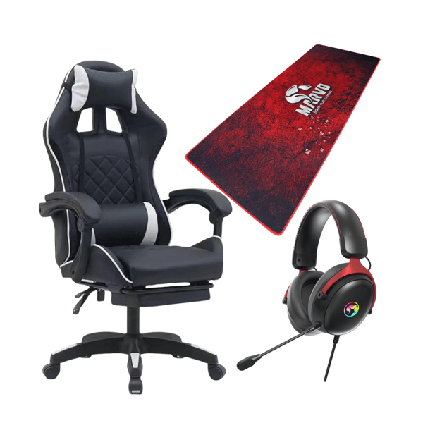 הסט המושלם לגיימרים: כיסא גיימינג ד"ר גב, אוזניות MARVO ופד לעכבר
