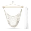 Elegant White Hammock with Wooden Stand