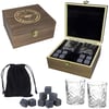 ערכת מתנה לוויסקי עם כוסות ואבני קרח בקופסה מהודרת
