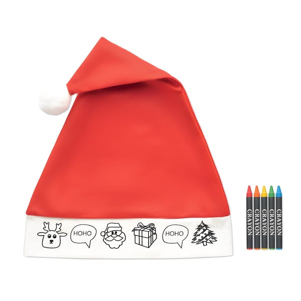 Kids' Santa Hat for Coloring with Pencils