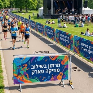 כיסוי בד לייקרה ממותג עבור מחסום משטרתי 200/110 ס"מ
