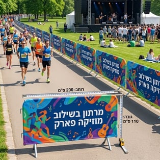 כיסוי בד לייקרה ממותג עבור מחסום משטרתי 200/110 ס"מ