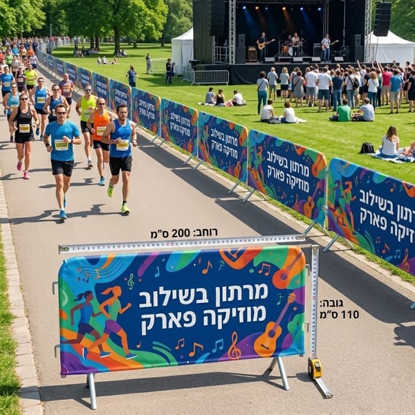 כיסוי בד לייקרה ממותג עבור מחסום משטרתי 200/110 ס"מ