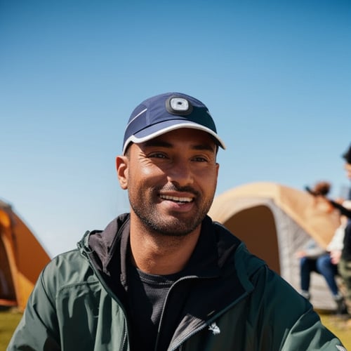 כובע חבטות עם תאורת לד להגנה ונוחות