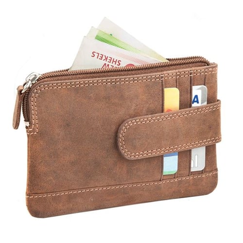 ארנק יוניסקס קטן מעור SWISS PLANET - חום