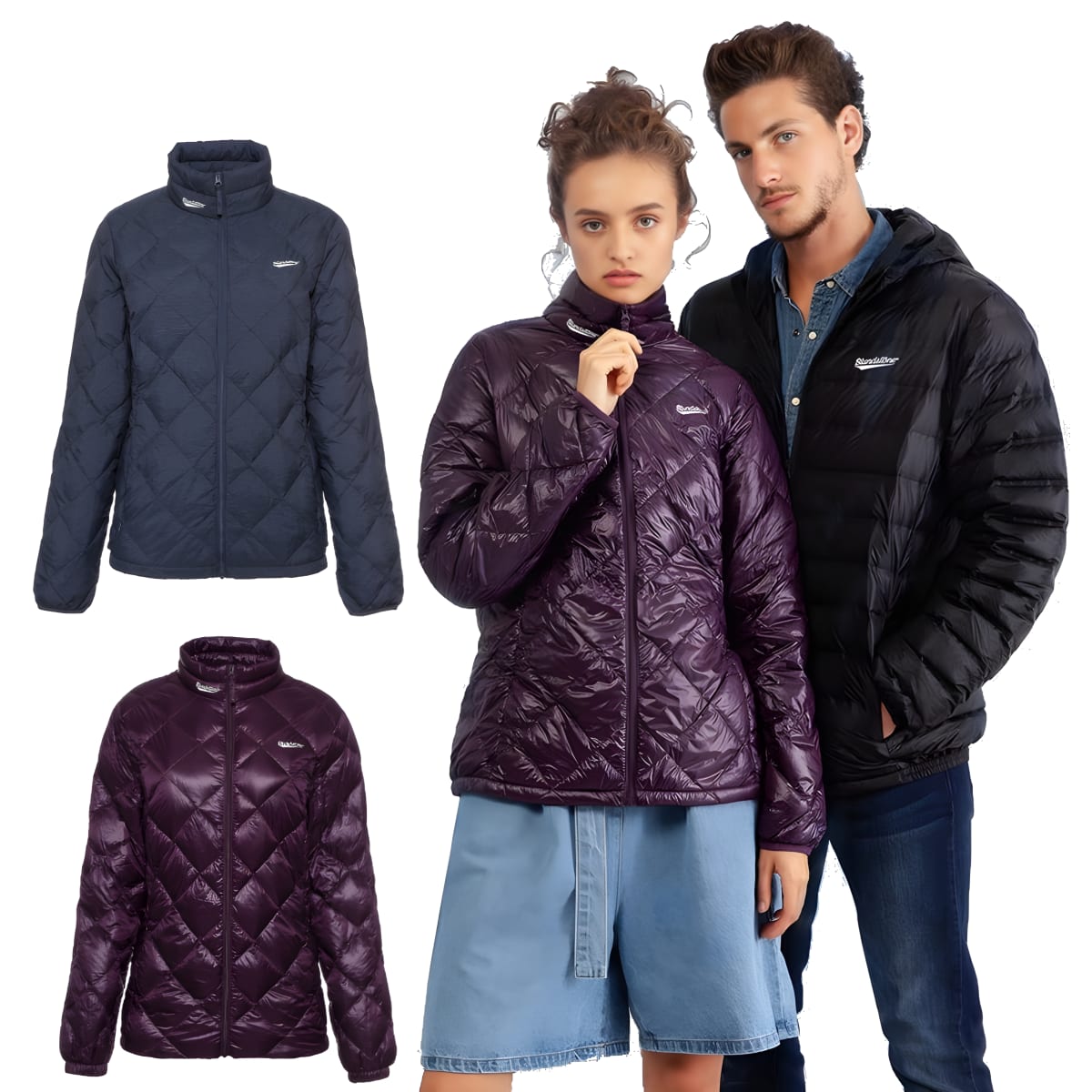 מעיל פוך לנשים מבית בלנסטון - חום ויוקרה