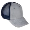 כובע מצחיה רשת כותנה אפור מוברש 6 פאנל - כחול