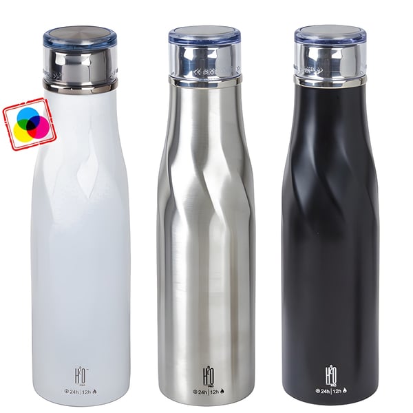 בקבוק תרמי נירוסטה 540 מ"ל לשמירה על חום וקור מבית H2O-Pro