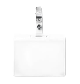 מחזיק תגיות PVC עם קליפס מתכת