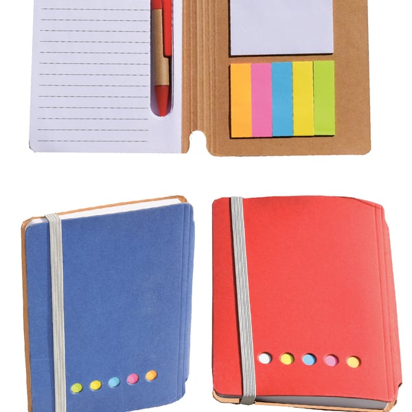 Recycled A6 Notebook with Sticky Notes and Flags - Perfect Solution for Organization