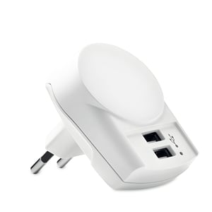 European USB Charger with Dual Type-A Ports