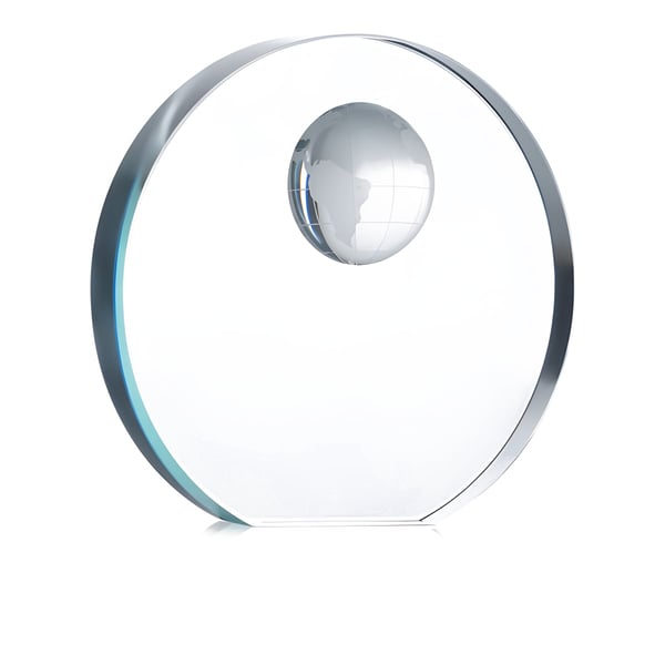 Elegant Glass Trophy with Globe Design