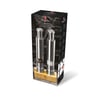 Luxury Stainless Steel Salt and Pepper Set with Wooden Stand