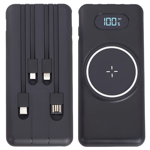 פאוור בנק למכשירים ניידים עם סוללה 10,000mAh ומטען אלחוטי 15W