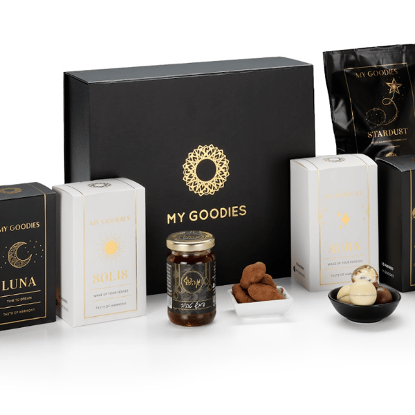 Festive chocolate and nut gift box