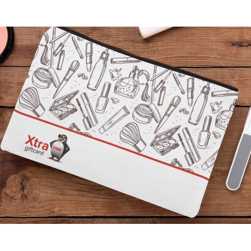 קלמר ותיק איפור מבד כפול עם הדפסה צבעונית 25x15 ס"מ