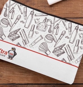 קלמר ותיק איפור מבד כפול עם הדפסה צבעונית 25x15 ס"מ