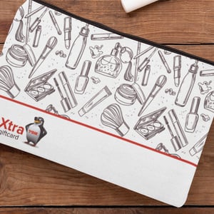 קלמר ותיק איפור מבד כפול עם הדפסה צבעונית 25x15 ס"מ