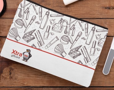 קלמר ותיק איפור מבד כפול עם הדפסה צבעונית 25x15 ס"מ