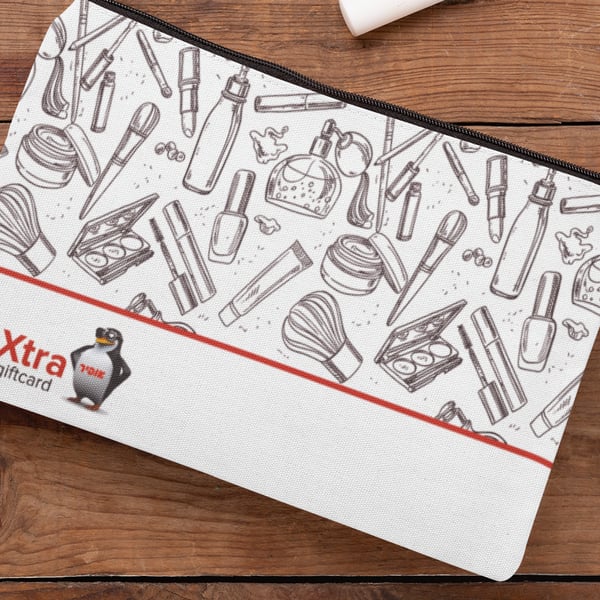 קלמר ותיק איפור מבד כפול עם הדפסה צבעונית 25x15 ס"מ