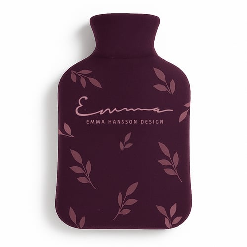 בקבוק חימום סיליקון עם כיסוי פליז קורל והדפסה מלאה - גודל 18x30 ס"מ