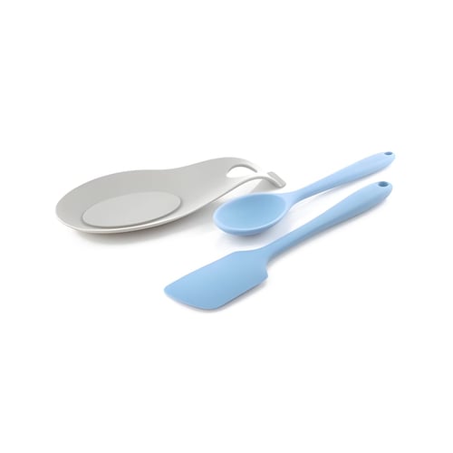 Premium Silicone Set: Spatula, Spoon, and Serving Spoon for Kitchen Creativity