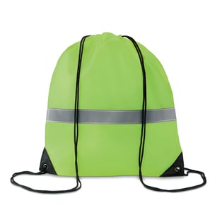 Reflective Stripe Polyester Drawstring Bag