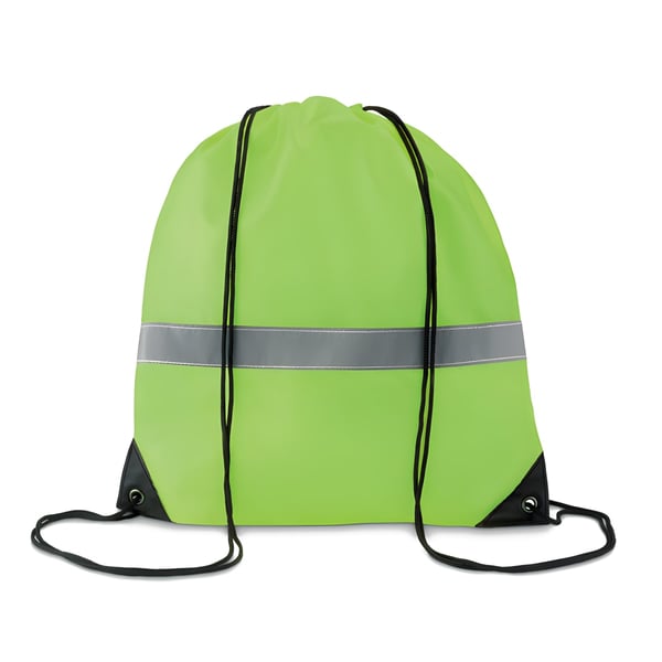 Reflective Stripe Polyester Drawstring Bag