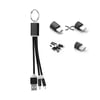 Keychain Charging Cable with USB-A, Micro-B & Type C Connectors