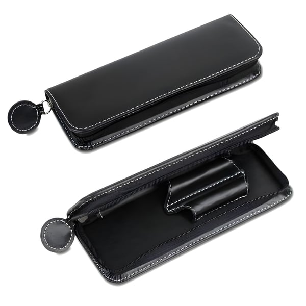 Luxury Faux Leather Pen Case with Zipper Closure