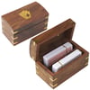 Wooden Card Box with Copper Inlays and Two Decks